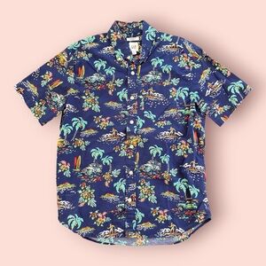 GAP Men's Navy Island Print Shirt